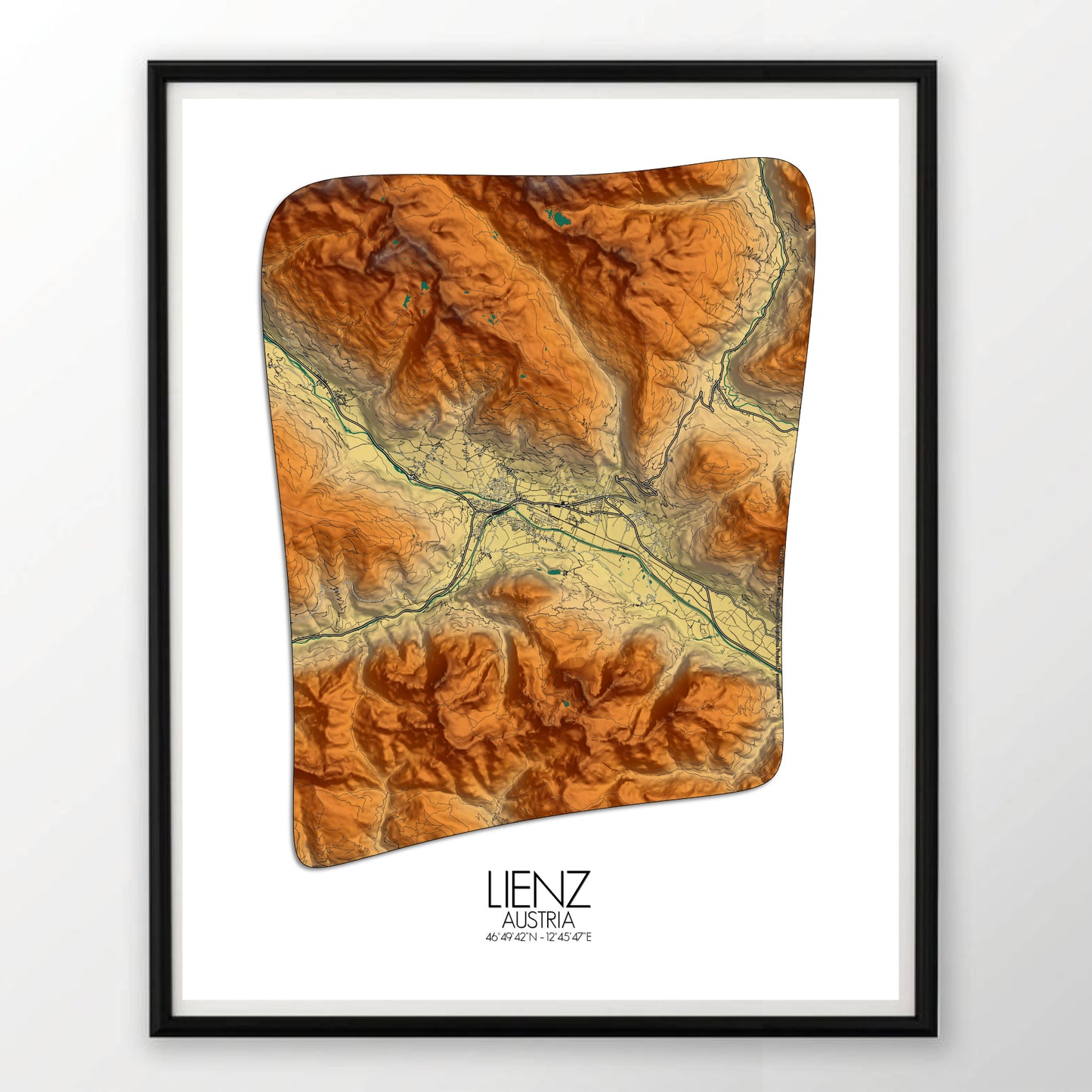 Poster of Lienz Austria | Elevation map