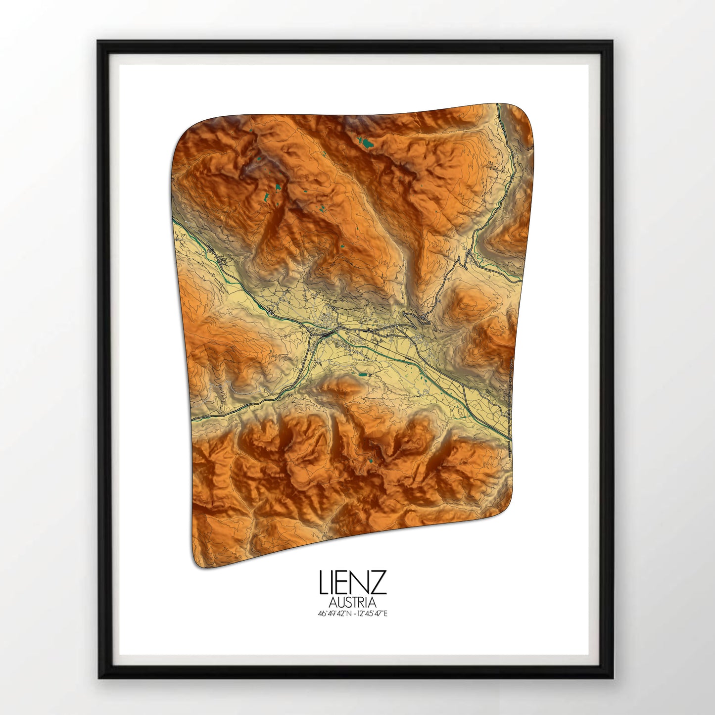 Poster de Lienz Austria | Carte Relief