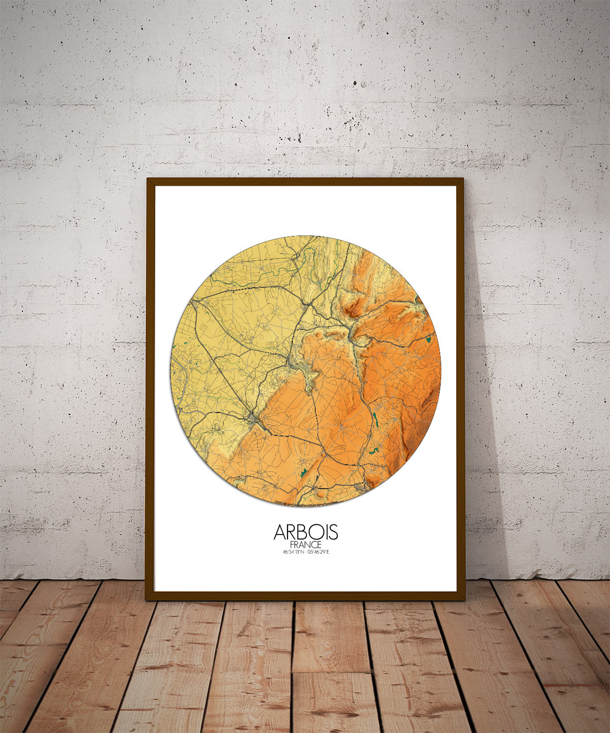 Póster de Arbois Francia | Mapa de elevacion