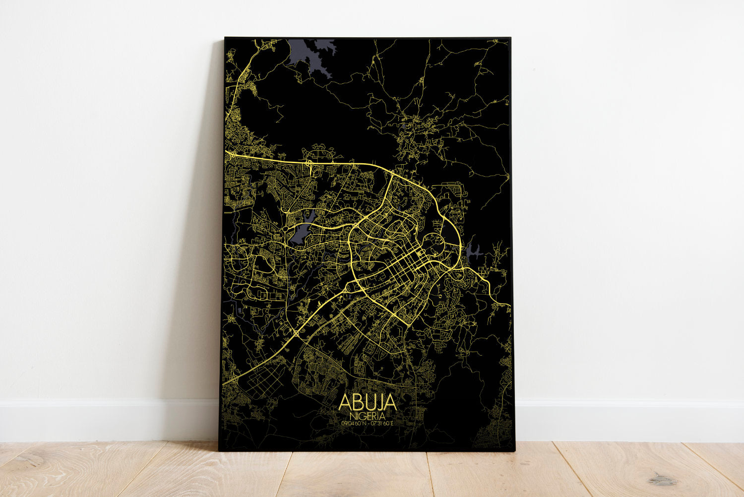 Mapospheres Abuja Night full page design poster city map
