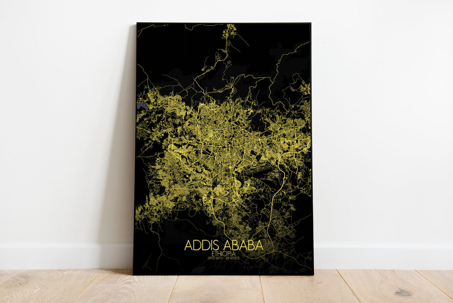 Mapospheres Addis Ababa Night full page design poster city map