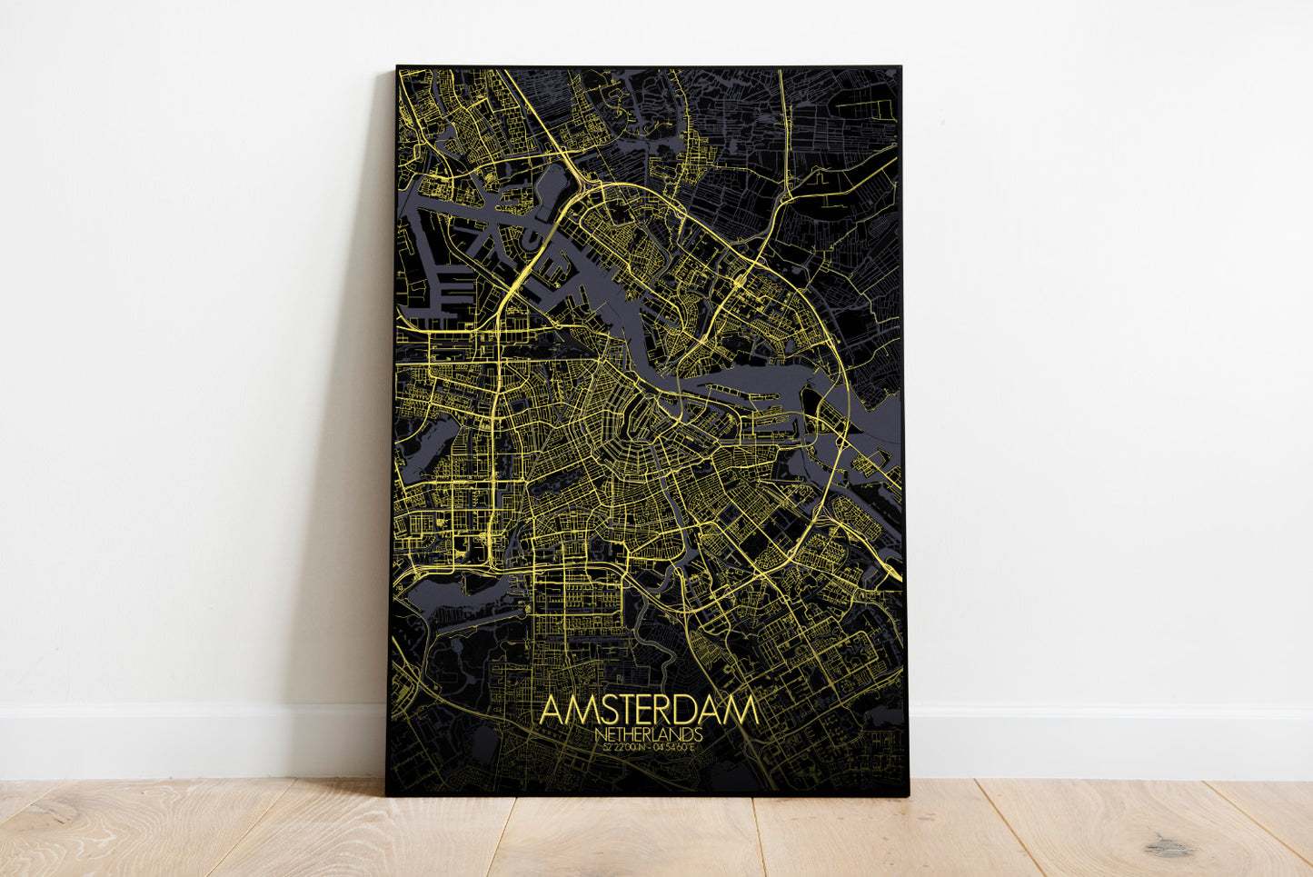 Mapospheres Amsterdam Night full page design poster city map