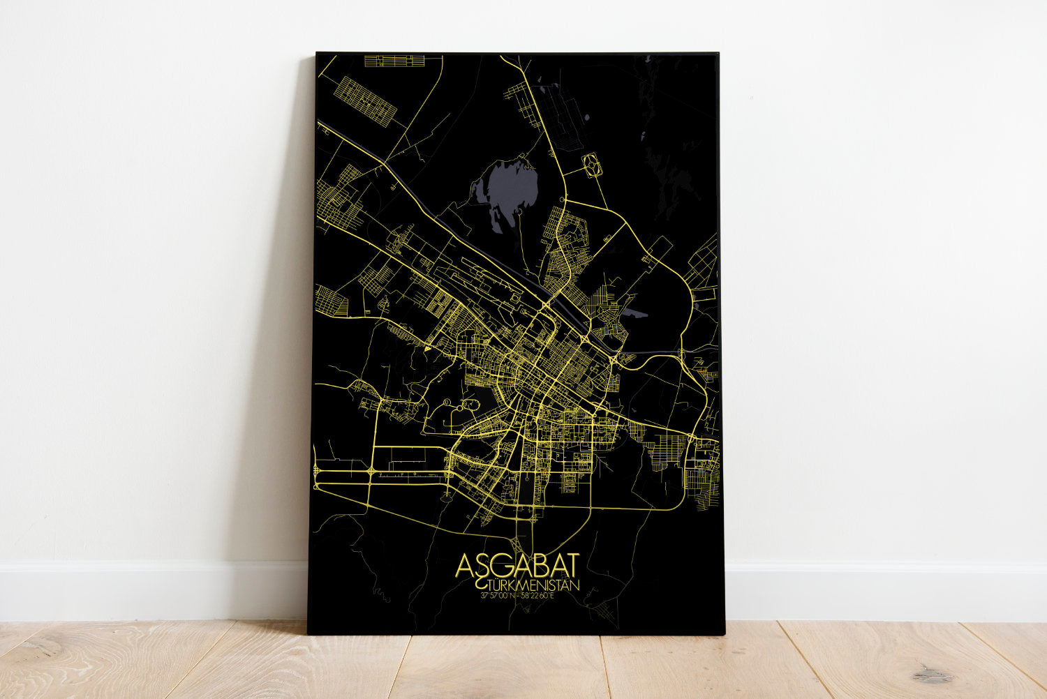 Mapospheres Ashgabat Night full page design poster city map