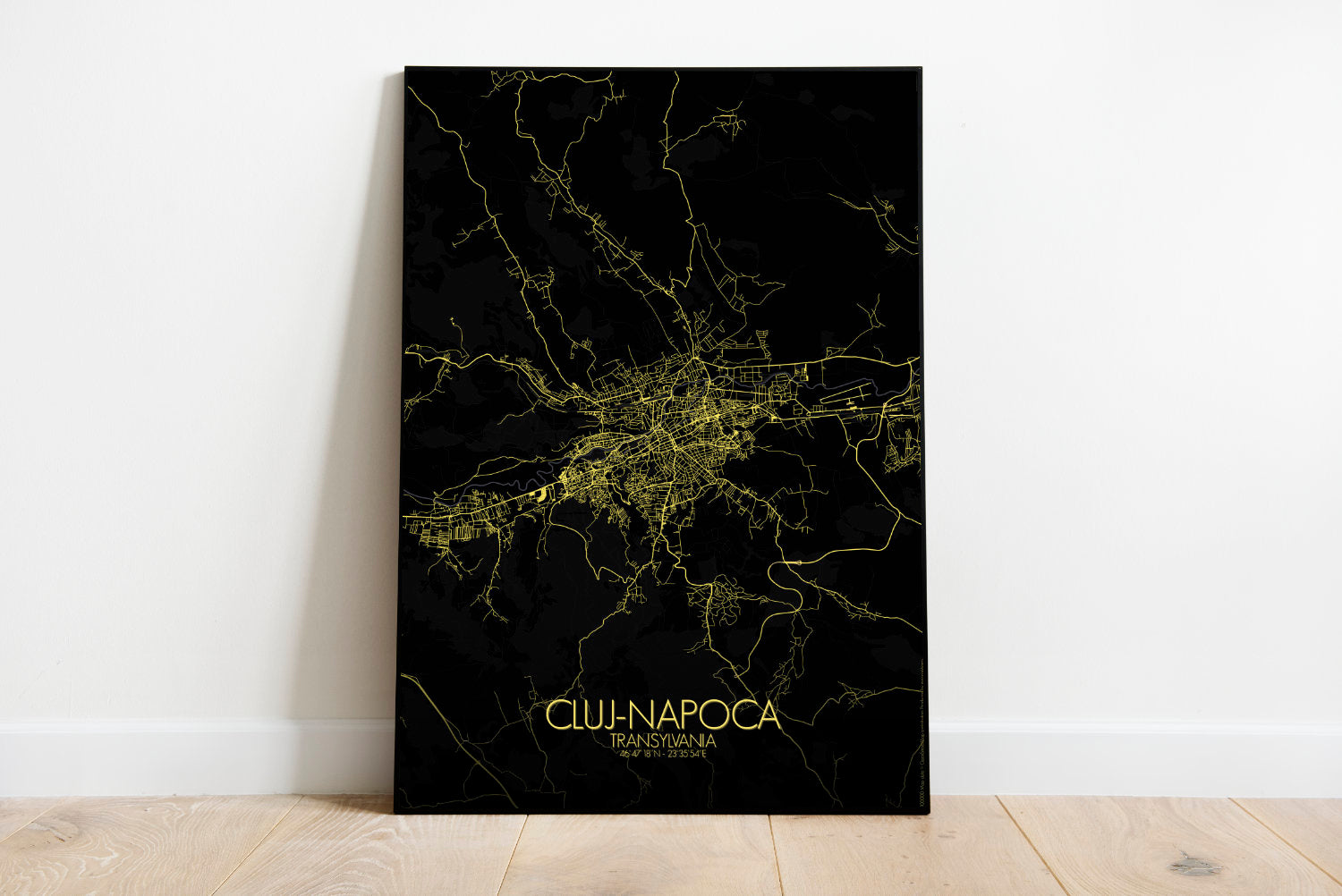 Mapospheres Cluj-Napoca Night full page design poster city map
