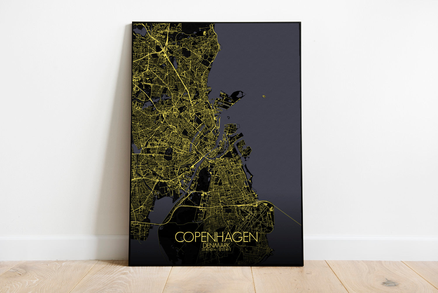 Mapospheres Copenhagen Night full page design poster city map