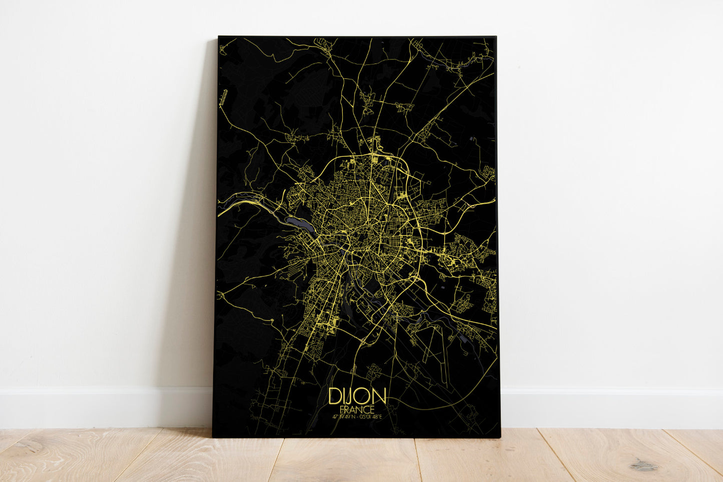 Mapospheres Dijon Night full page design poster city map