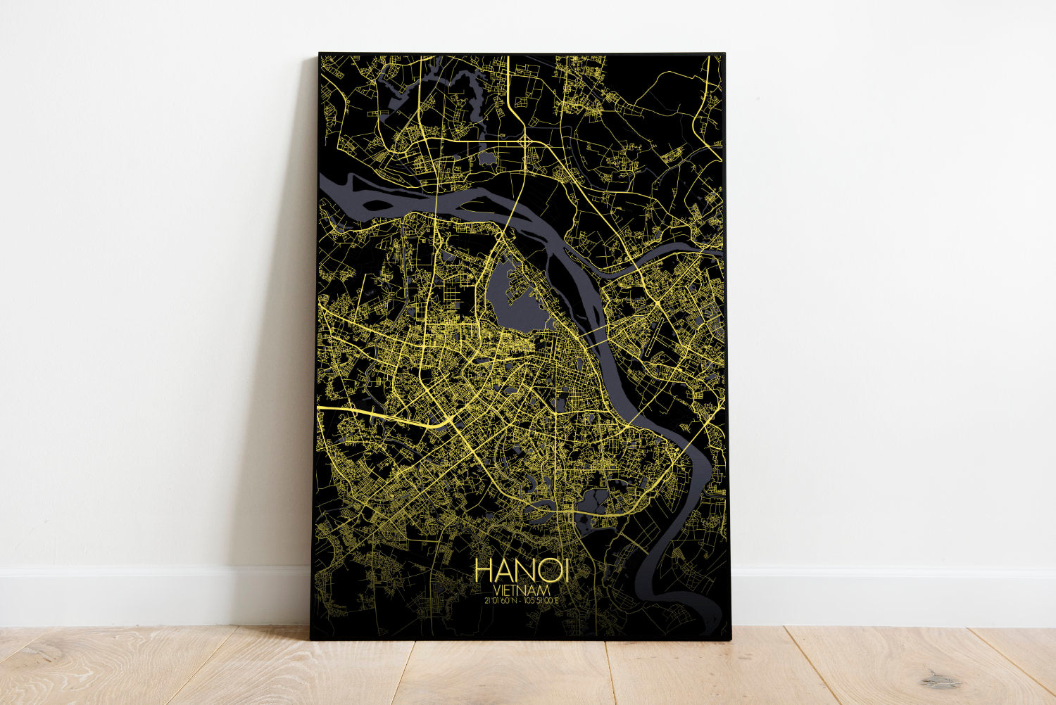 Mapospheres Hanoi Night full page design poster city map