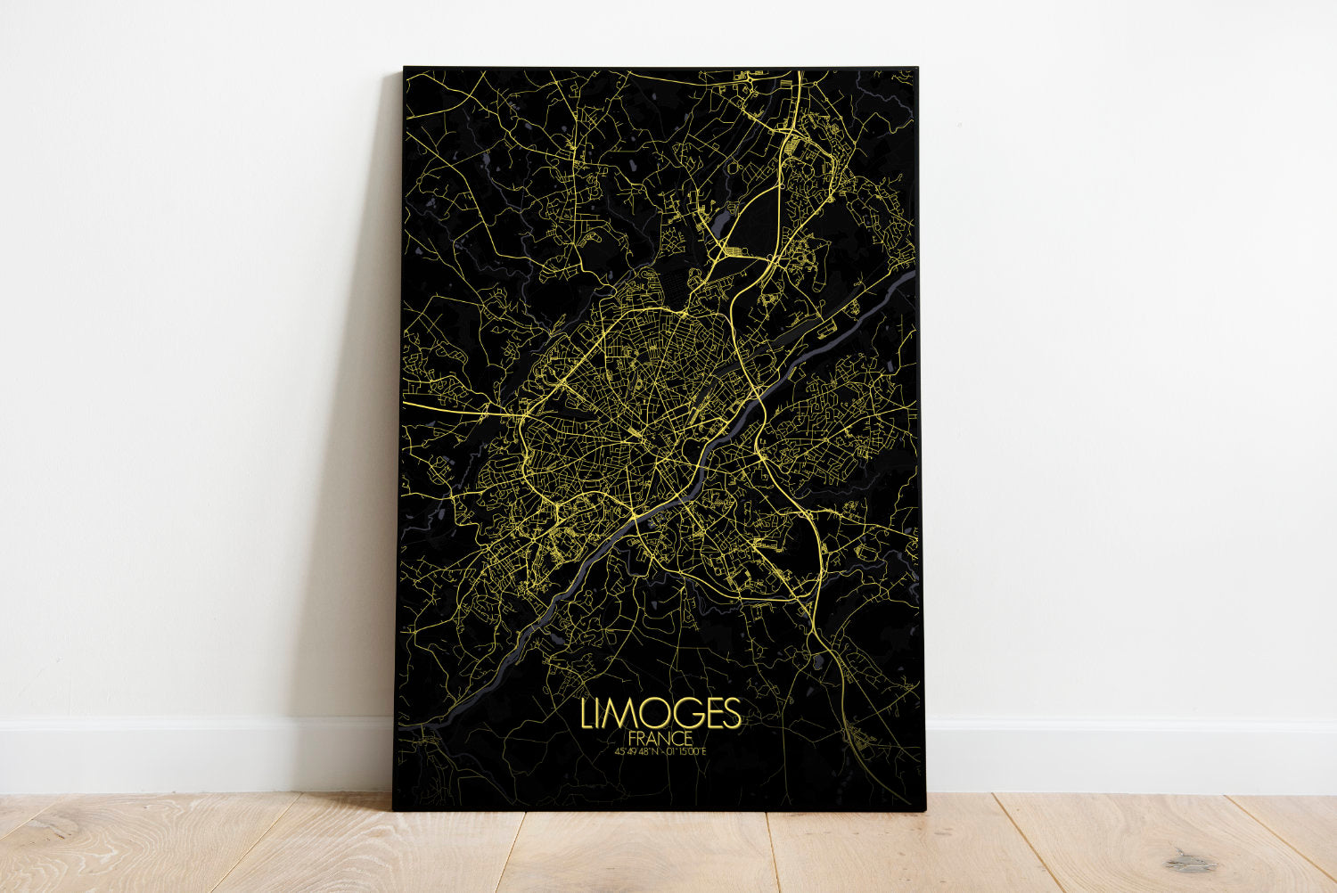Mapospheres Limoges Night full page design poster city map