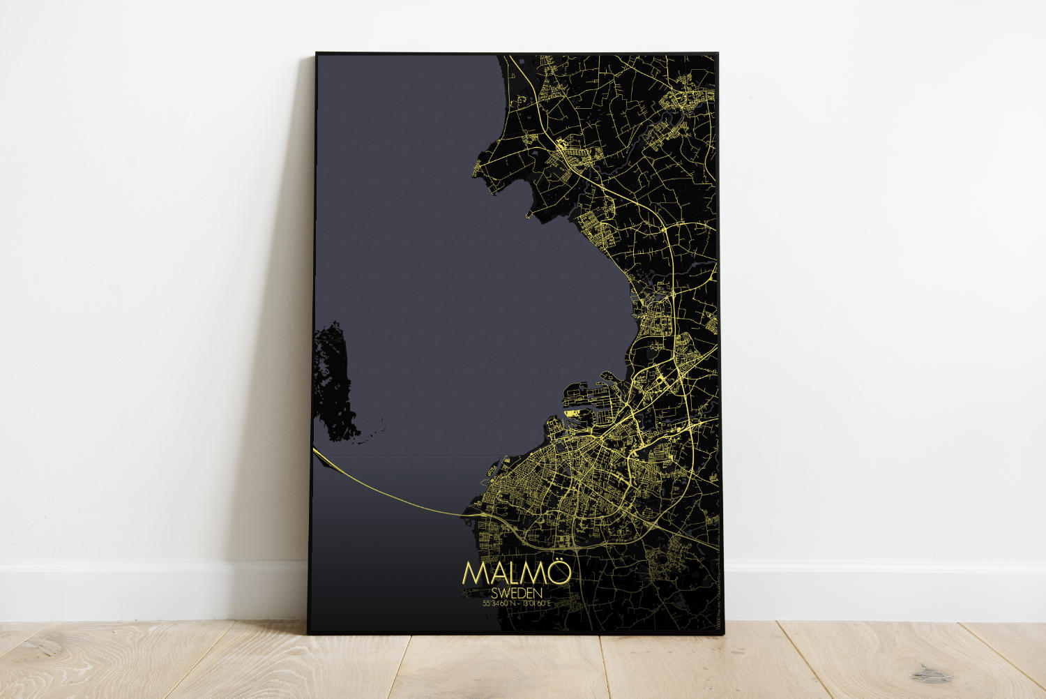 Mapospheres Malmo Night full page design poster city map