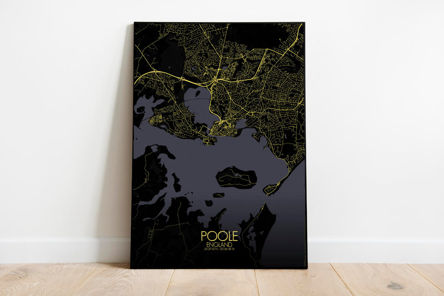 Mapospheres Poole Night full page design poster city map