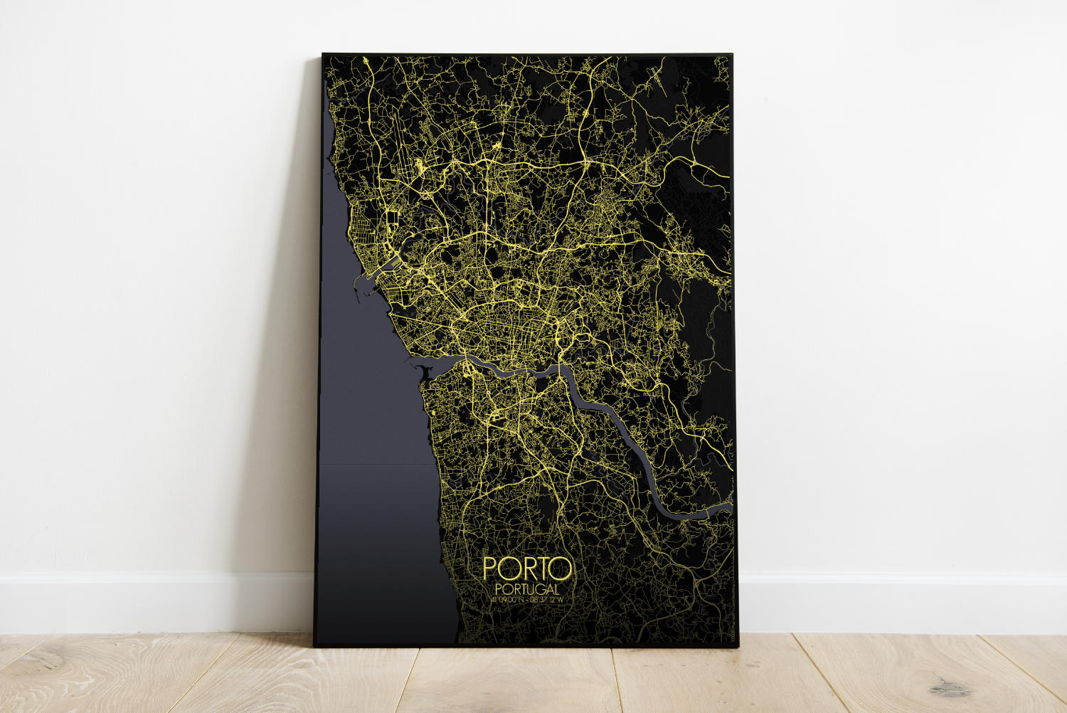 Mapospheres Porto Night full page design poster city map