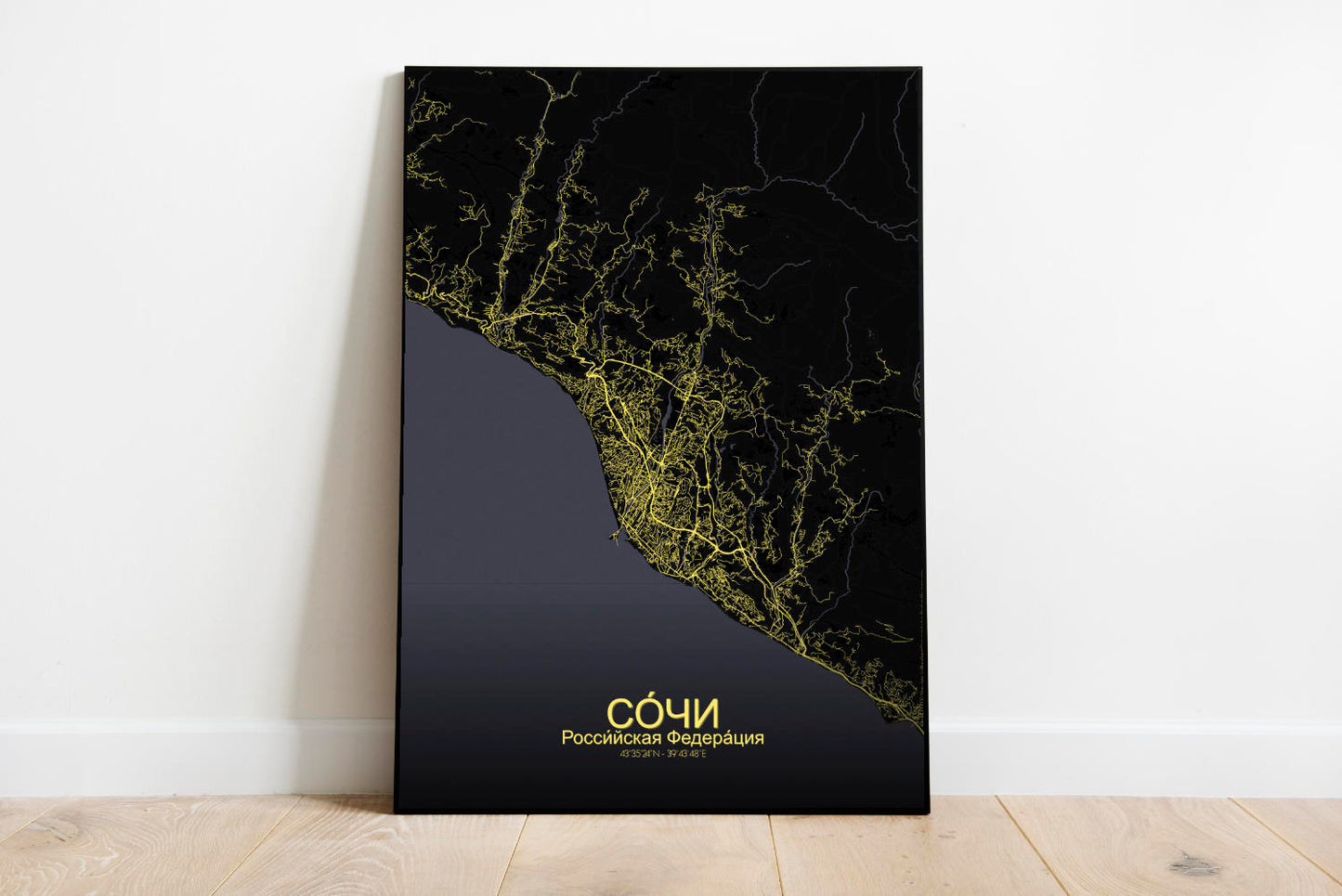 Mapospheres Sochi Night full page design poster city map