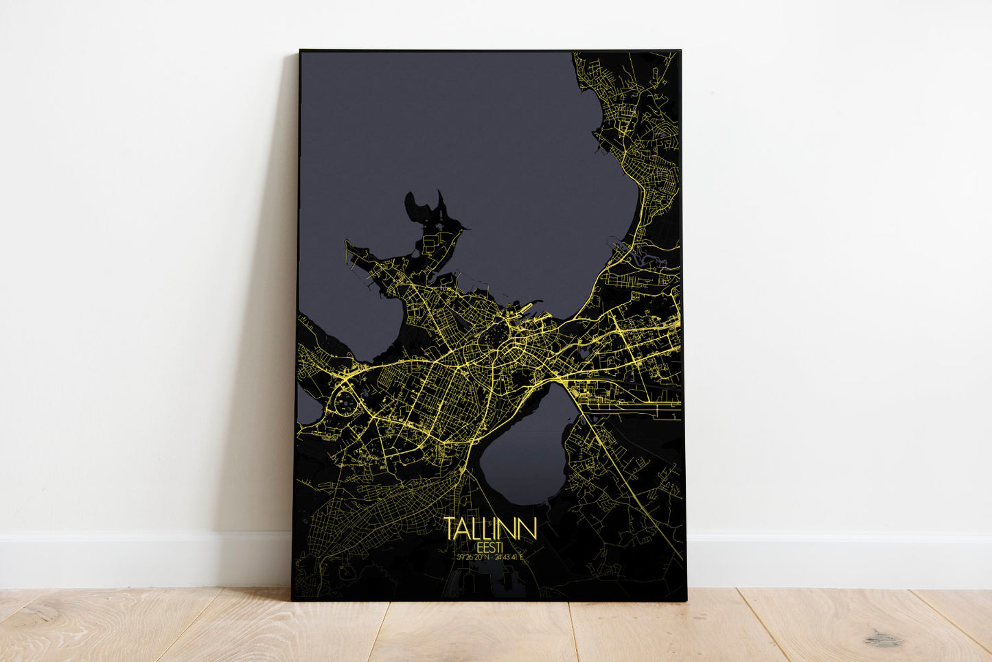 Mapospheres Tallinn Night full page design poster city map