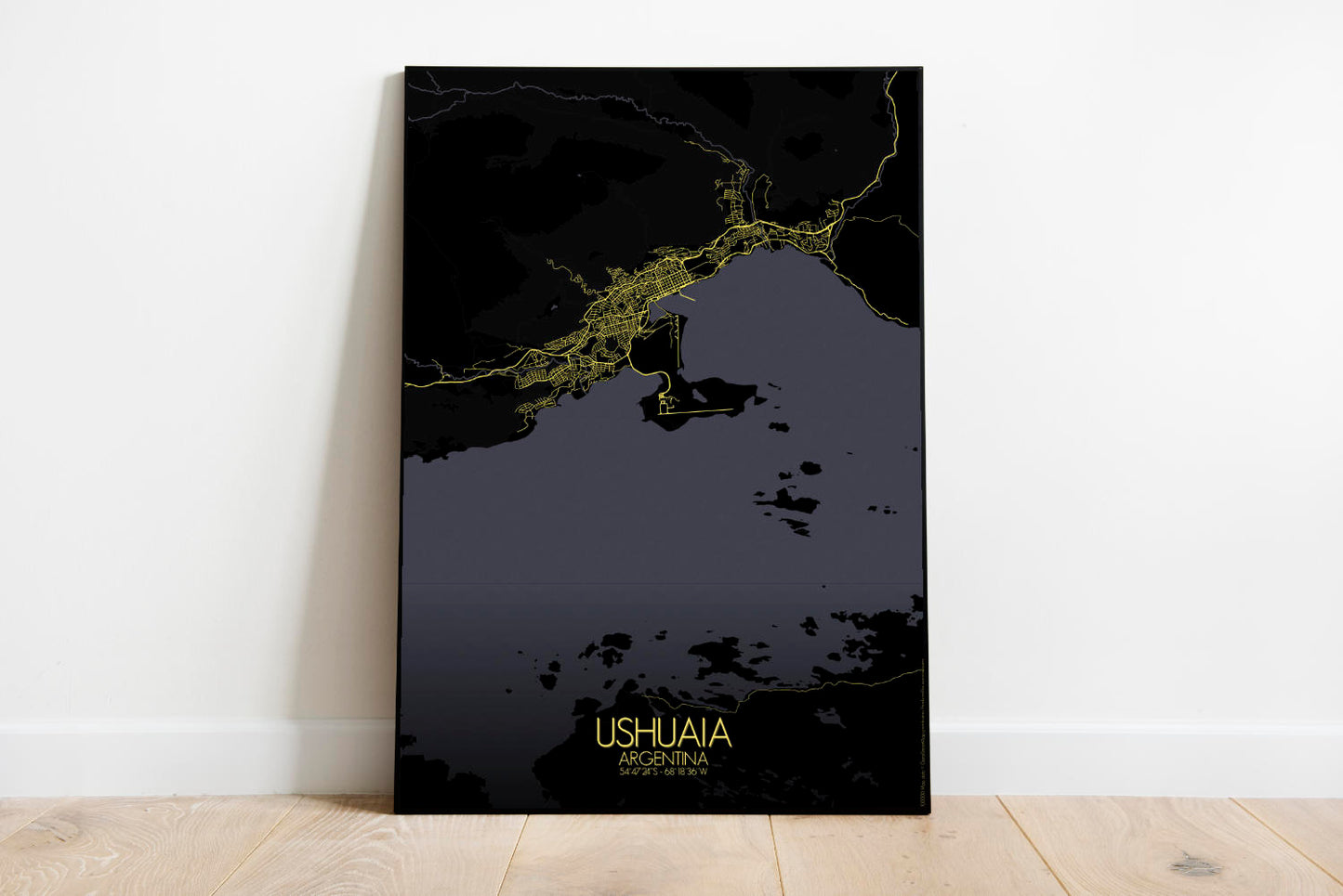 Mapospheres Ushuaia Night full page design poster city map