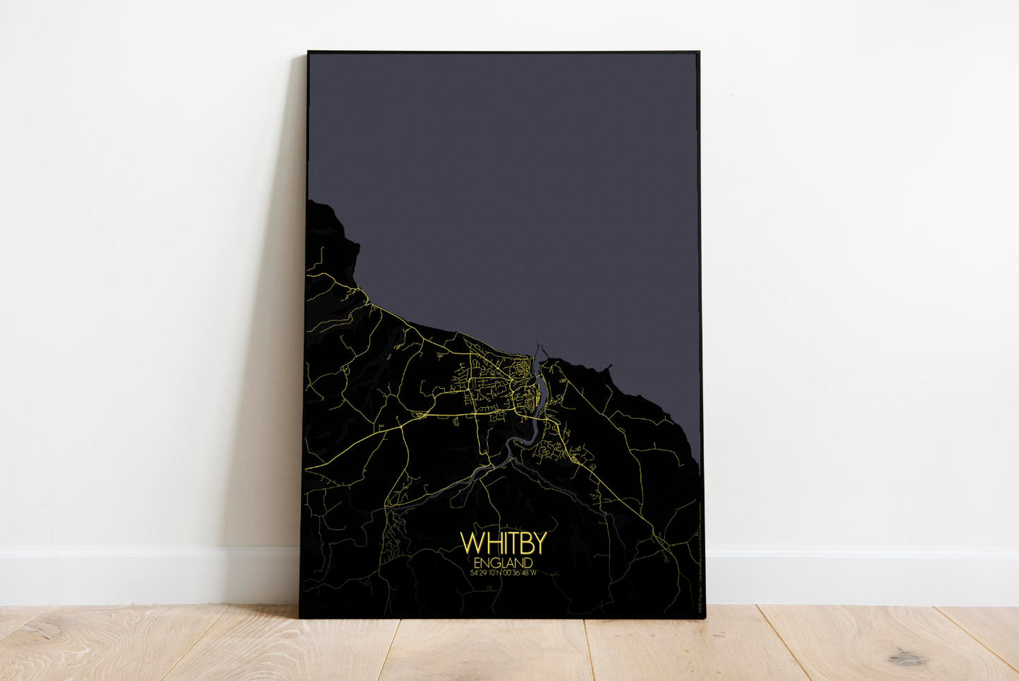Mapospheres Whitby Night full page design poster city map