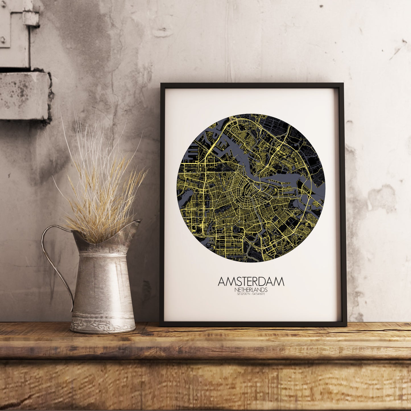 Mapospheres Amsterdam Night round shape design poster city map