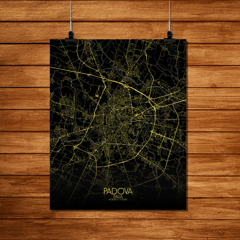 Mapospheres Padua Night Design full page design poster city map