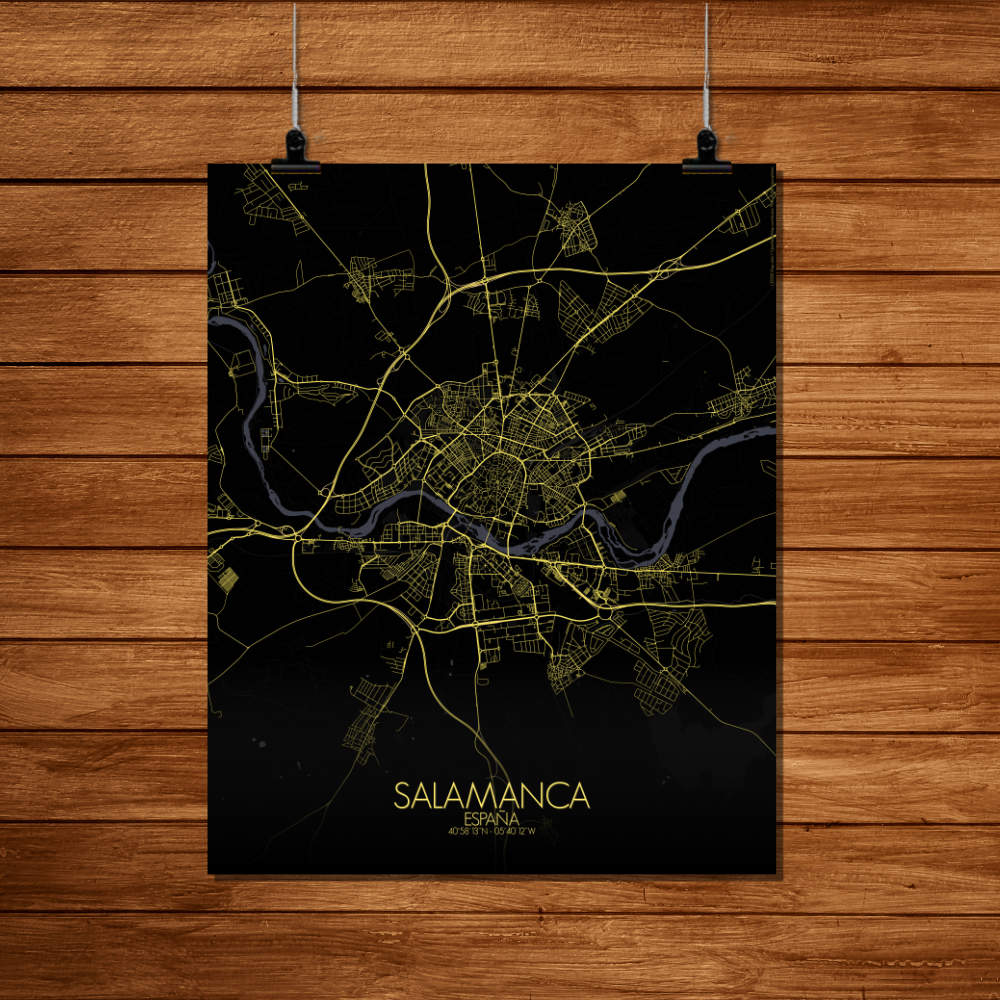 Mapospheres Salamanca Night Design full page design poster city map