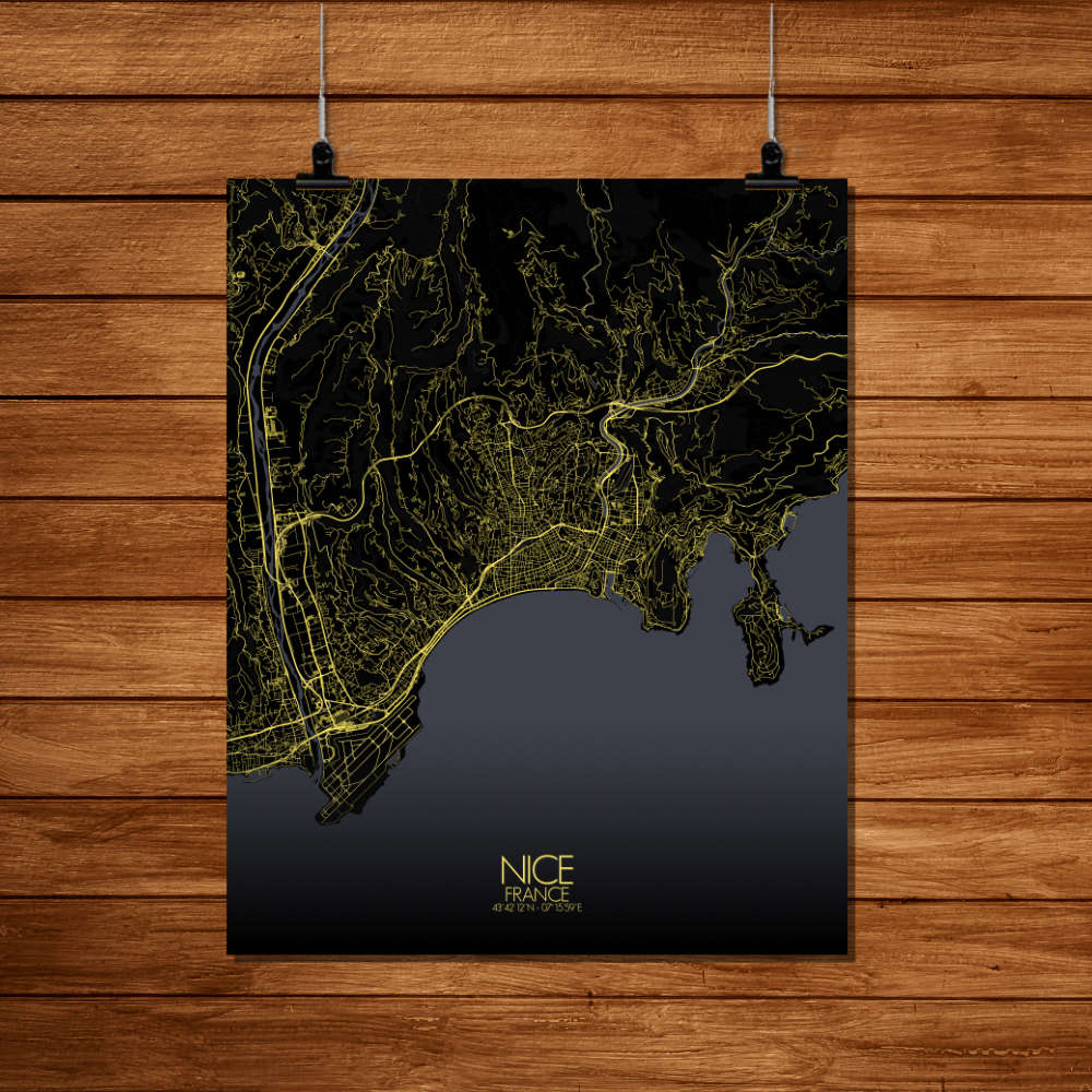 Mapospheres Nice Night Design full page design poster city map