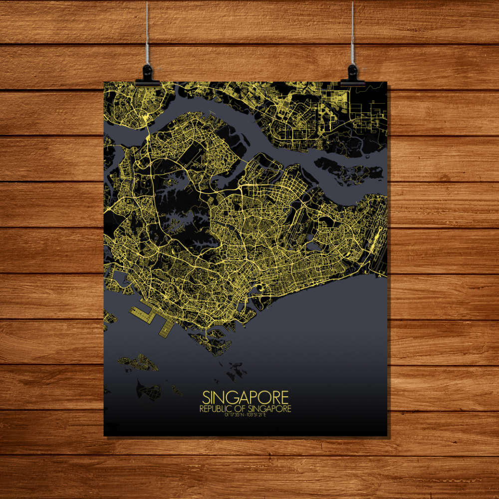 Mapospheres Siingapore Night Design full page design poster city map