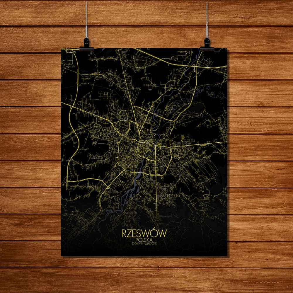 Mapospheres Rzeszow Night Design full page design poster city map