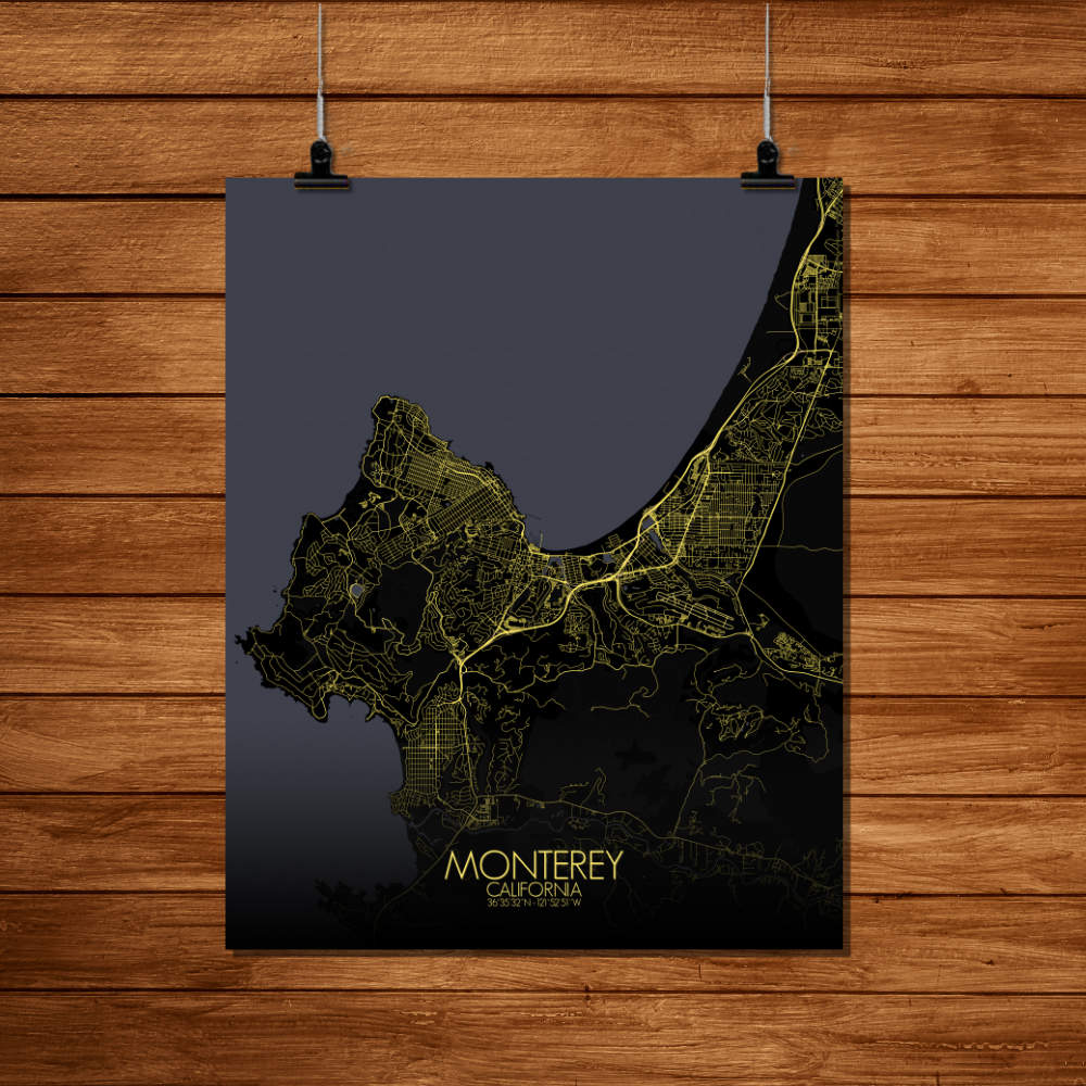 Mapospheres Monterey Night Design full page design poster city map