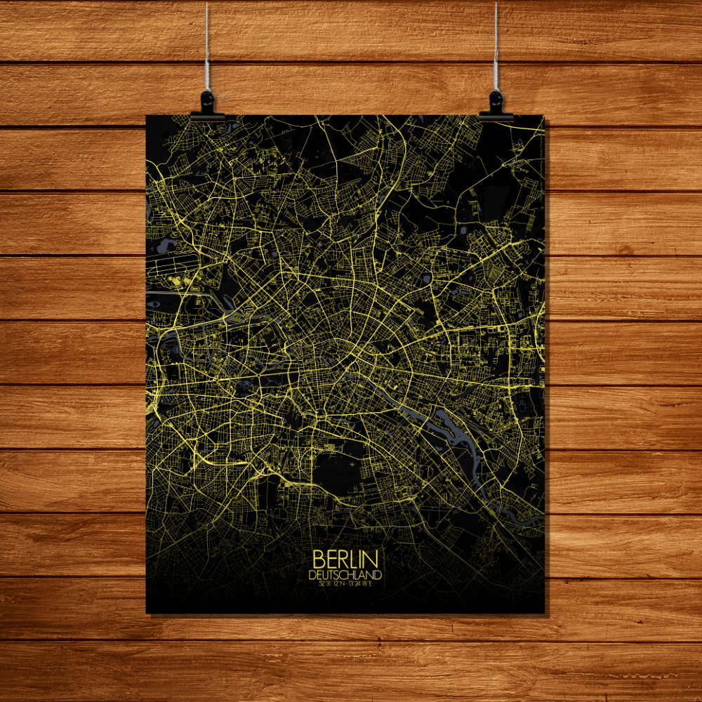 Mapospheres Berlin Night Design full page design poster city map