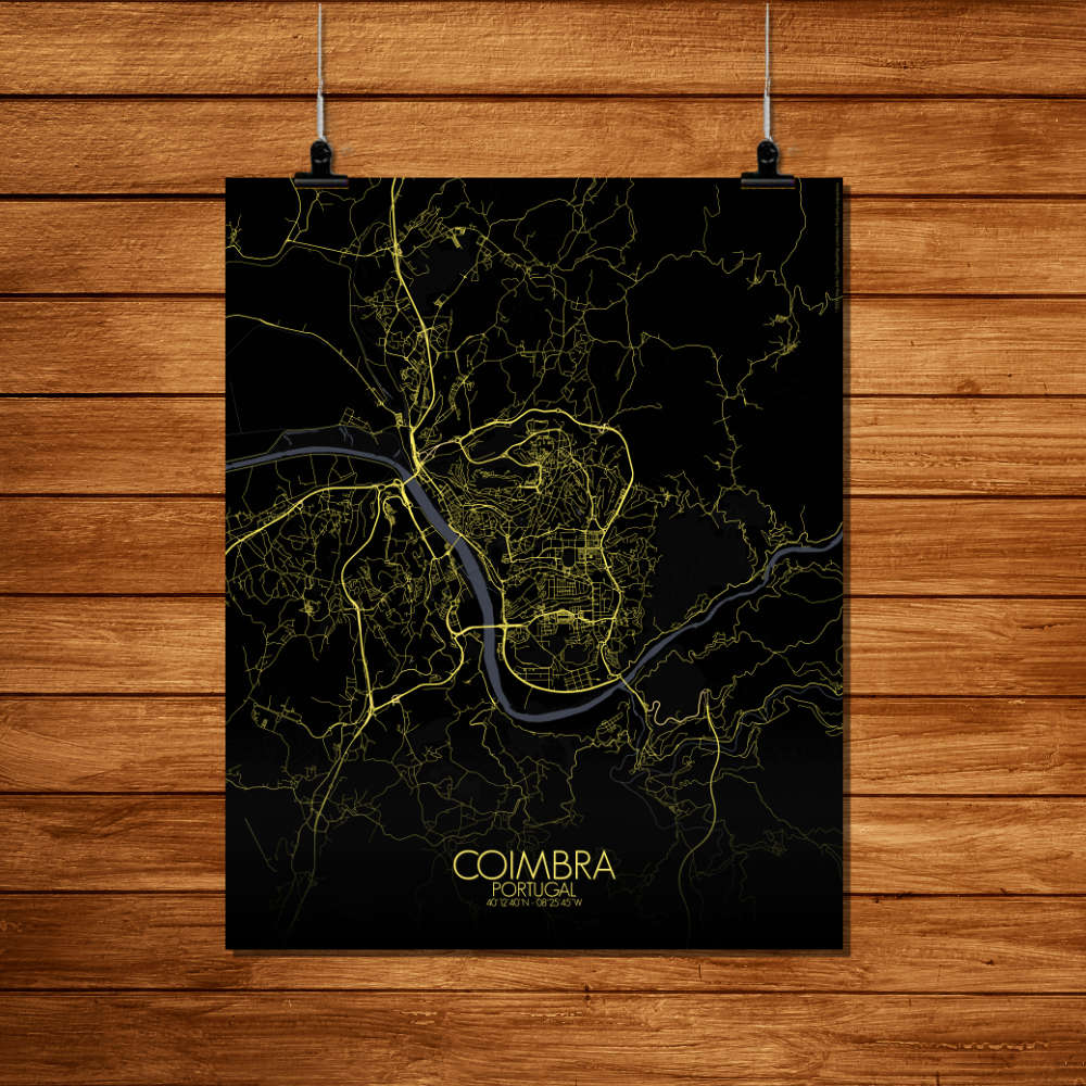 Mapospheres Coimbra Night Design full page design poster city map