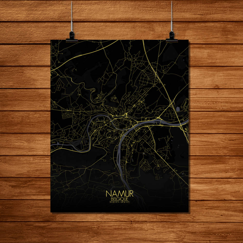 Mapospheres Namur Night Design full page design poster city map
