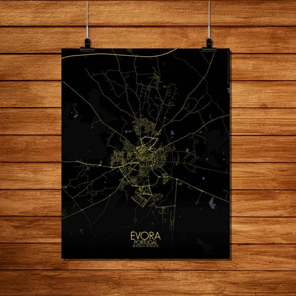Mapospheres Evora Night Design full page design poster city map