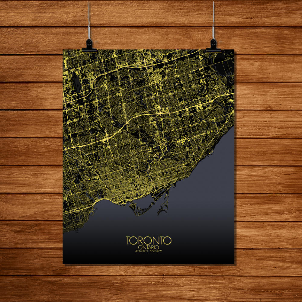 Mapospheres Toronto Night Design full page design poster city map