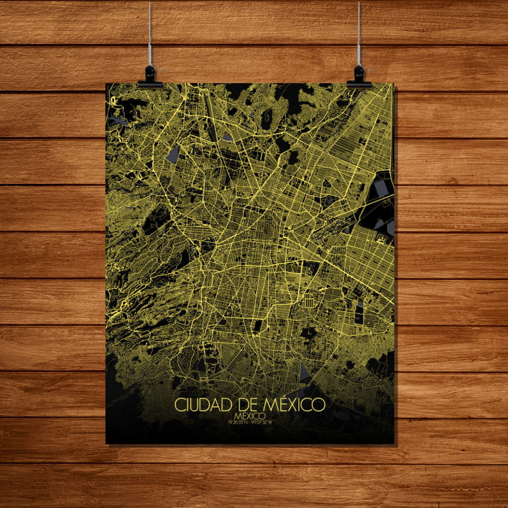 Poster of Mexico City Mexico | City Map Poster Print or Canvas Art –