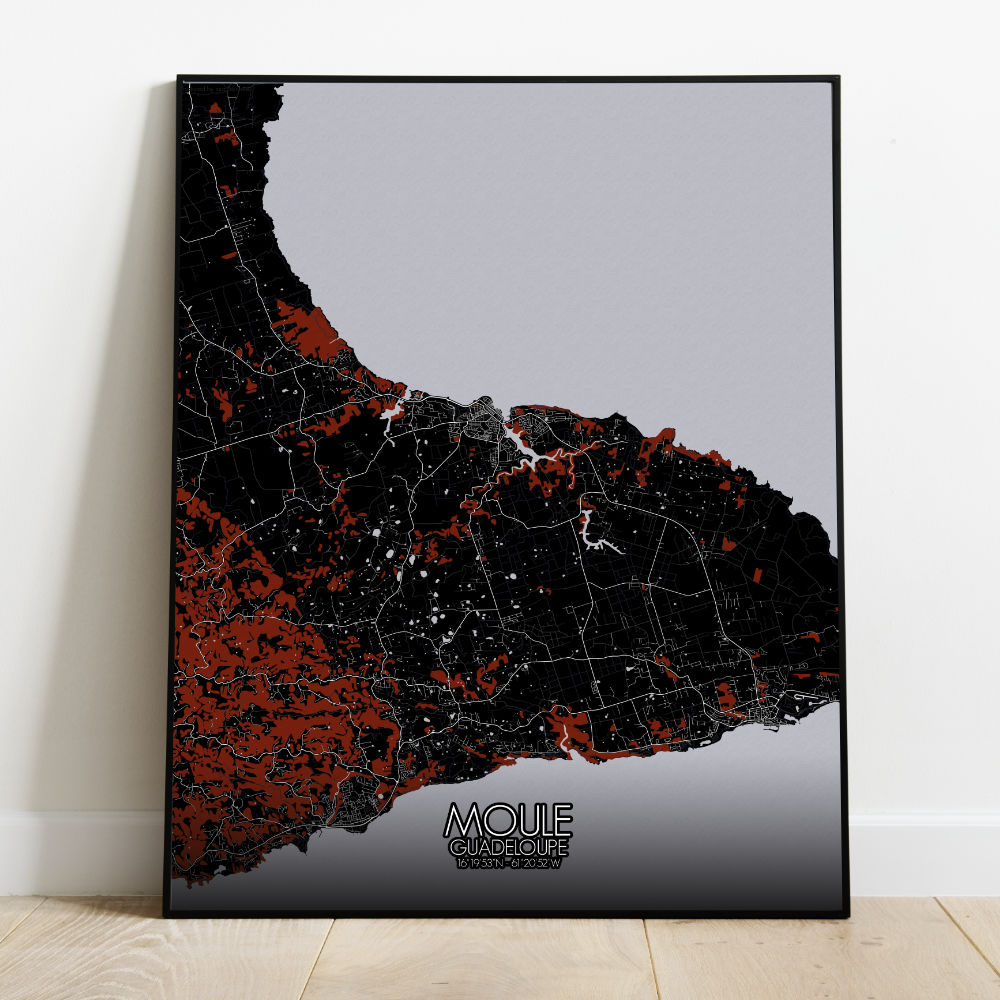 Mapospheres Moule Red dark full page design poster city map