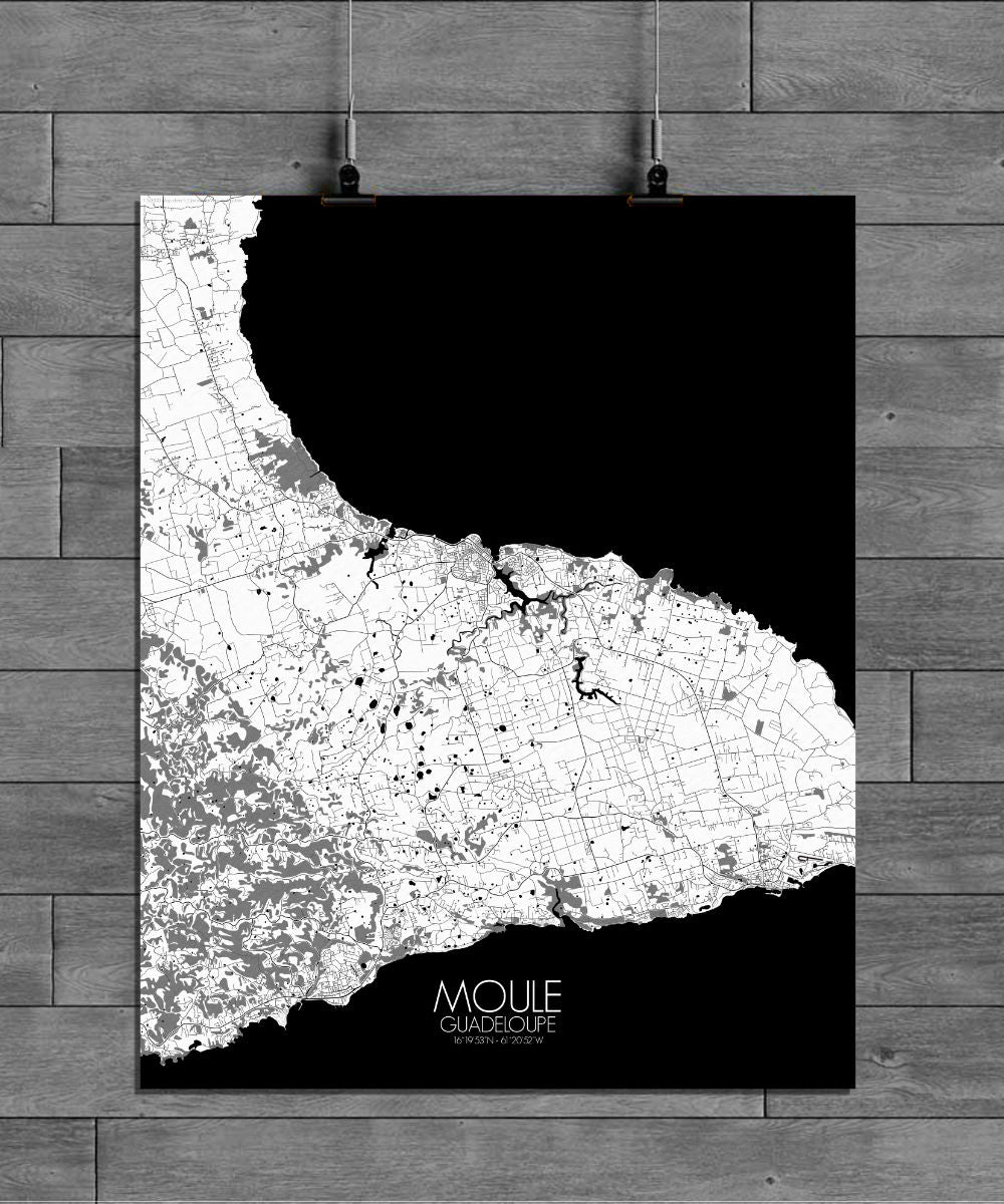 Mapospheres Moule Black and White full page design poster city map