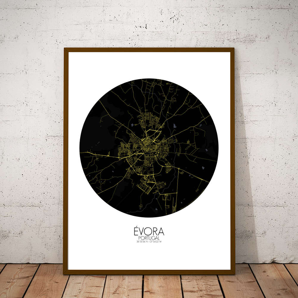 Mapospheres Evora Night round shape design poster city map