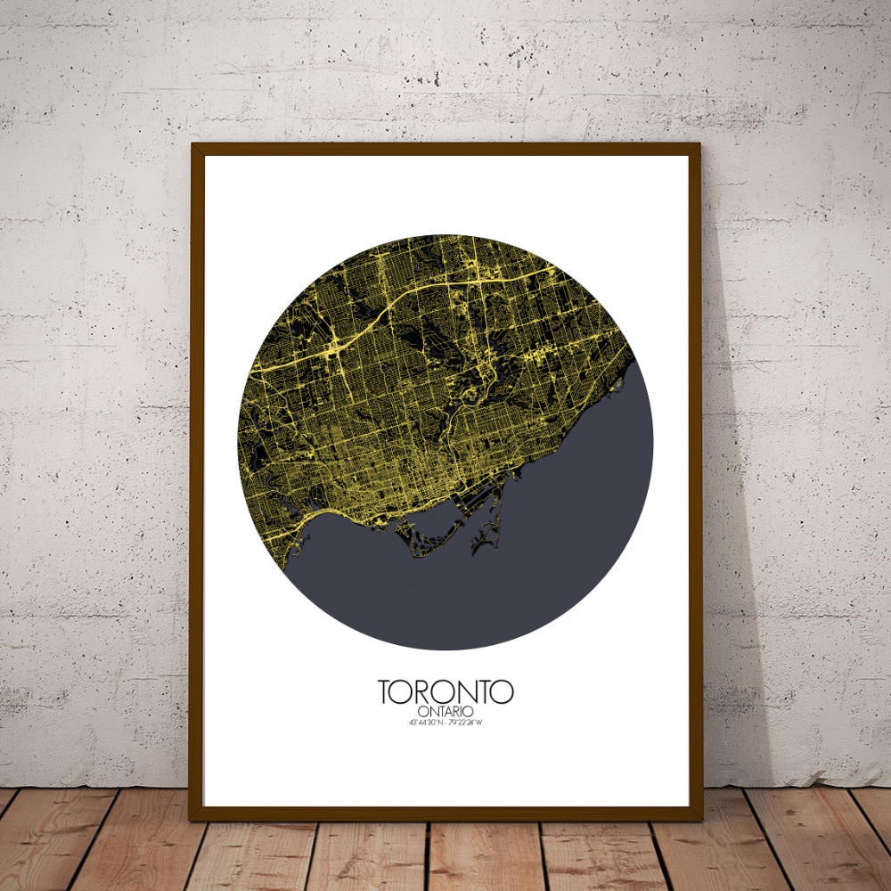 Mapospheres Toronto Night round shape design poster city map