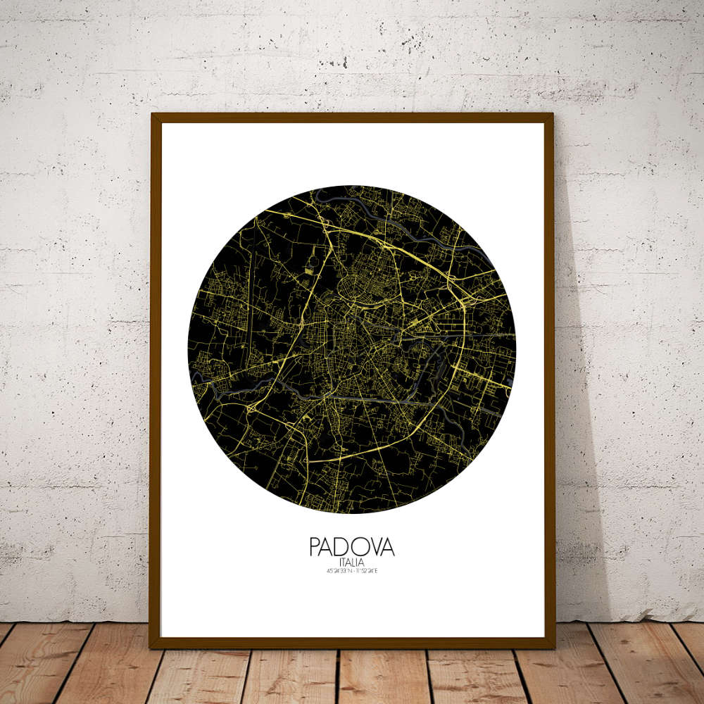Mapospheres Padua Night round shape design poster city map