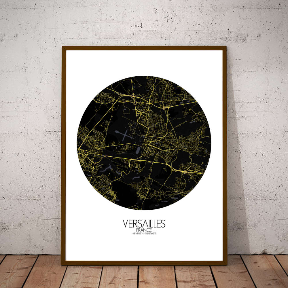 Mapospheres Versailles Night round shape design poster city map
