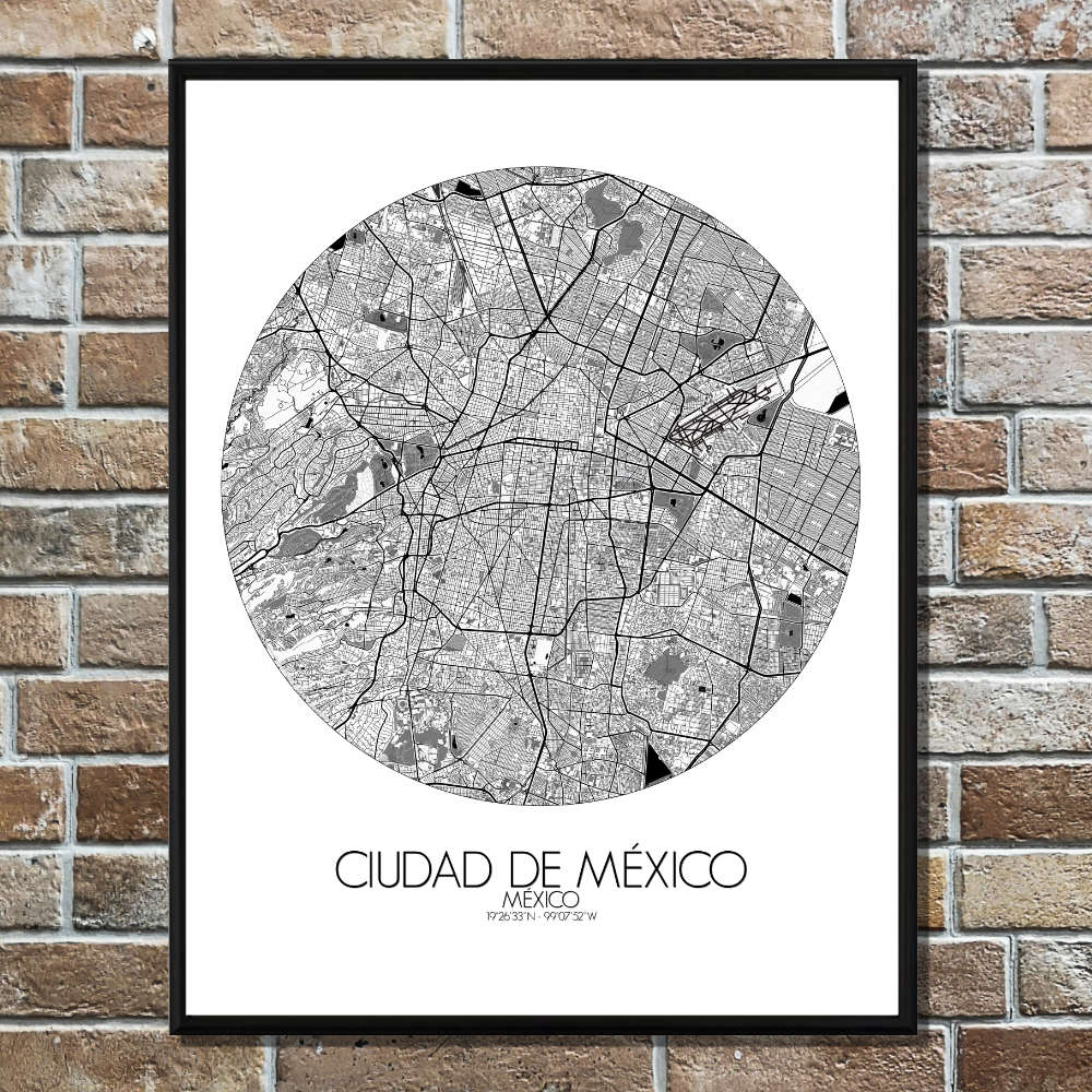 Poster of Mexico City Mexico | City Map Poster Print or Canvas Art –