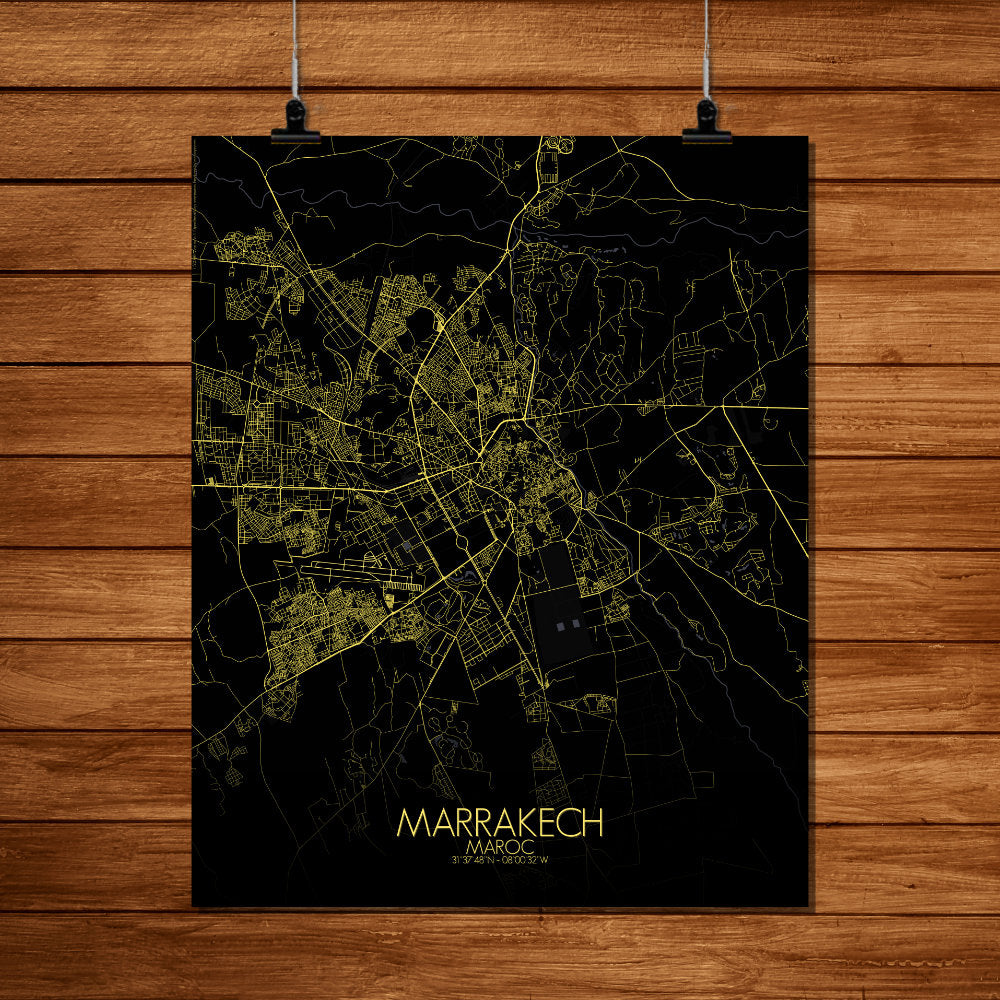 Mapospheres Marrakesh Night full page design poster city map