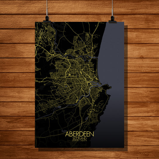 Aberdeen Night full page design poster city map