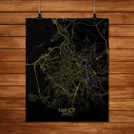 Mapospheres Nancy Night full page design poster city map