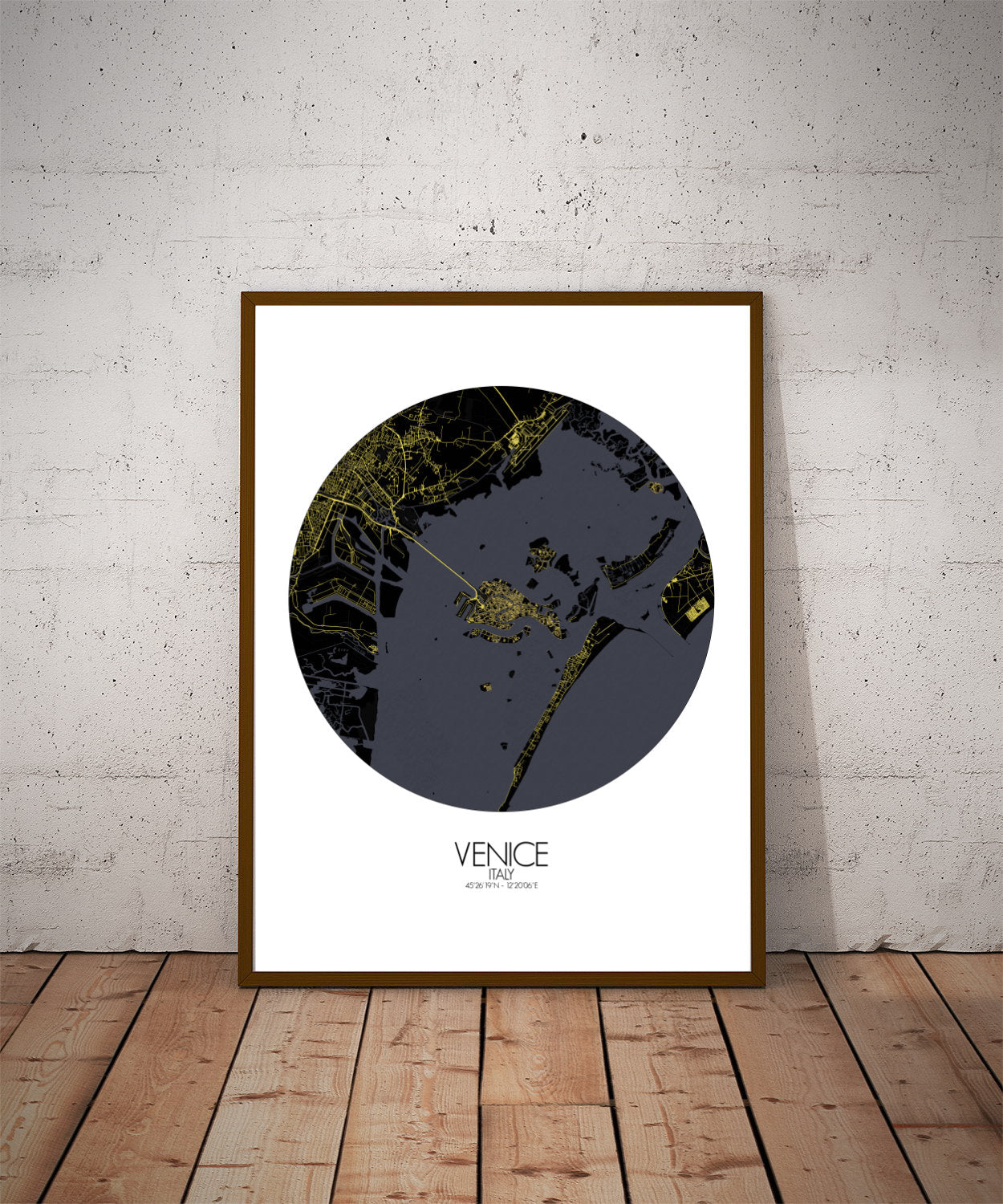 Mapospheres Venice Night round shape design poster city map