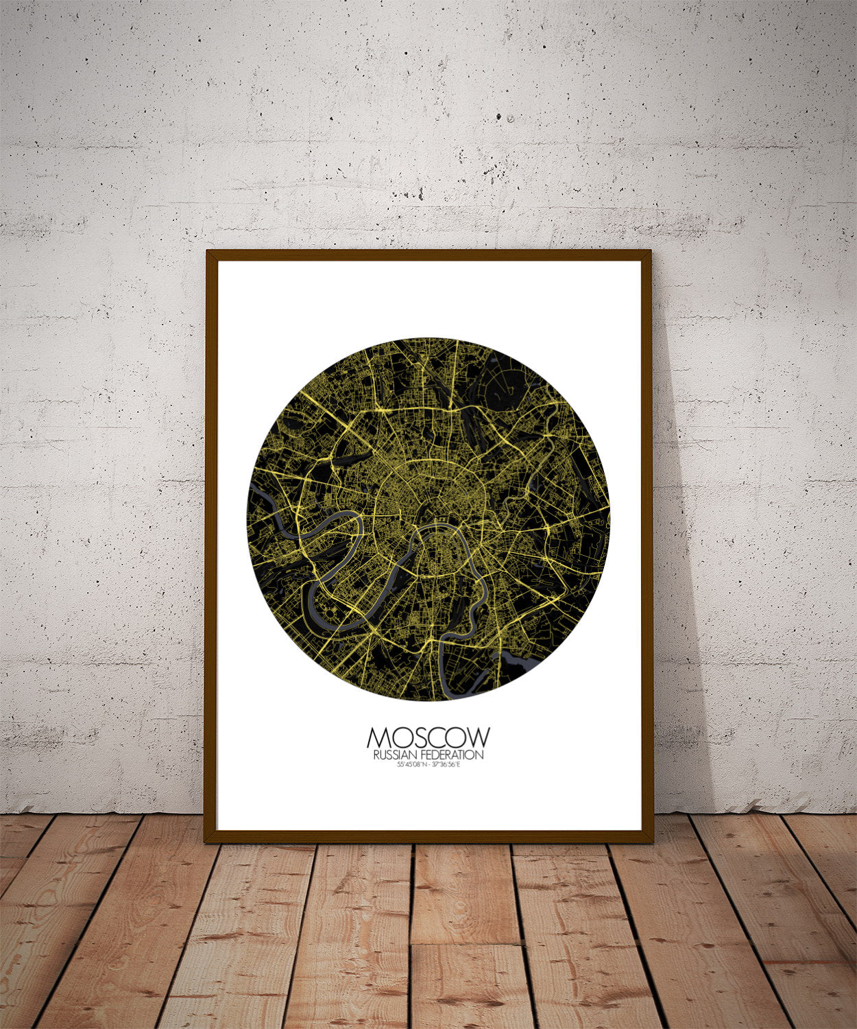 Mapospheres Moscow Night round shape design poster city map