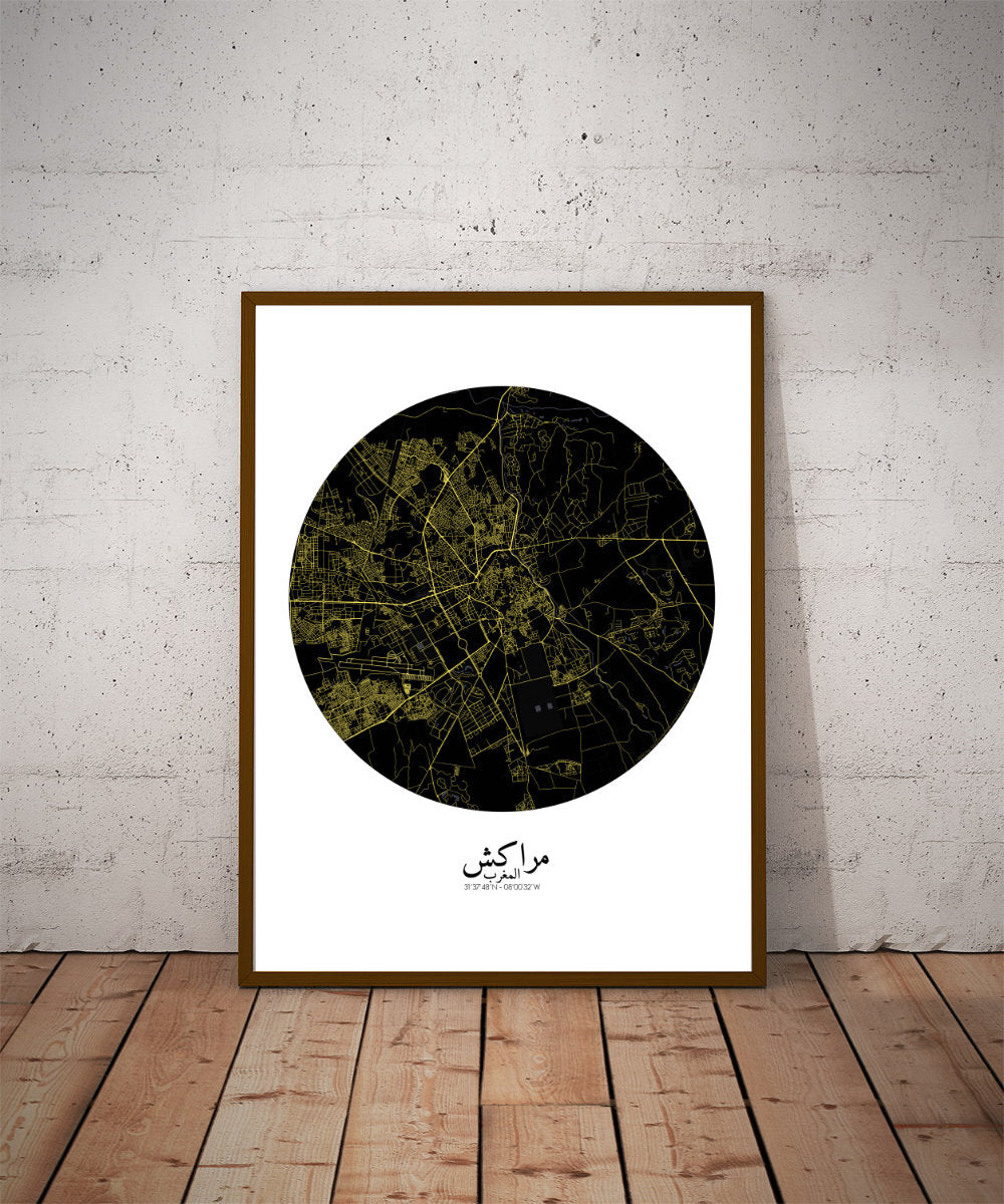 Mapospheres Marrakesh Night round shape design poster city map