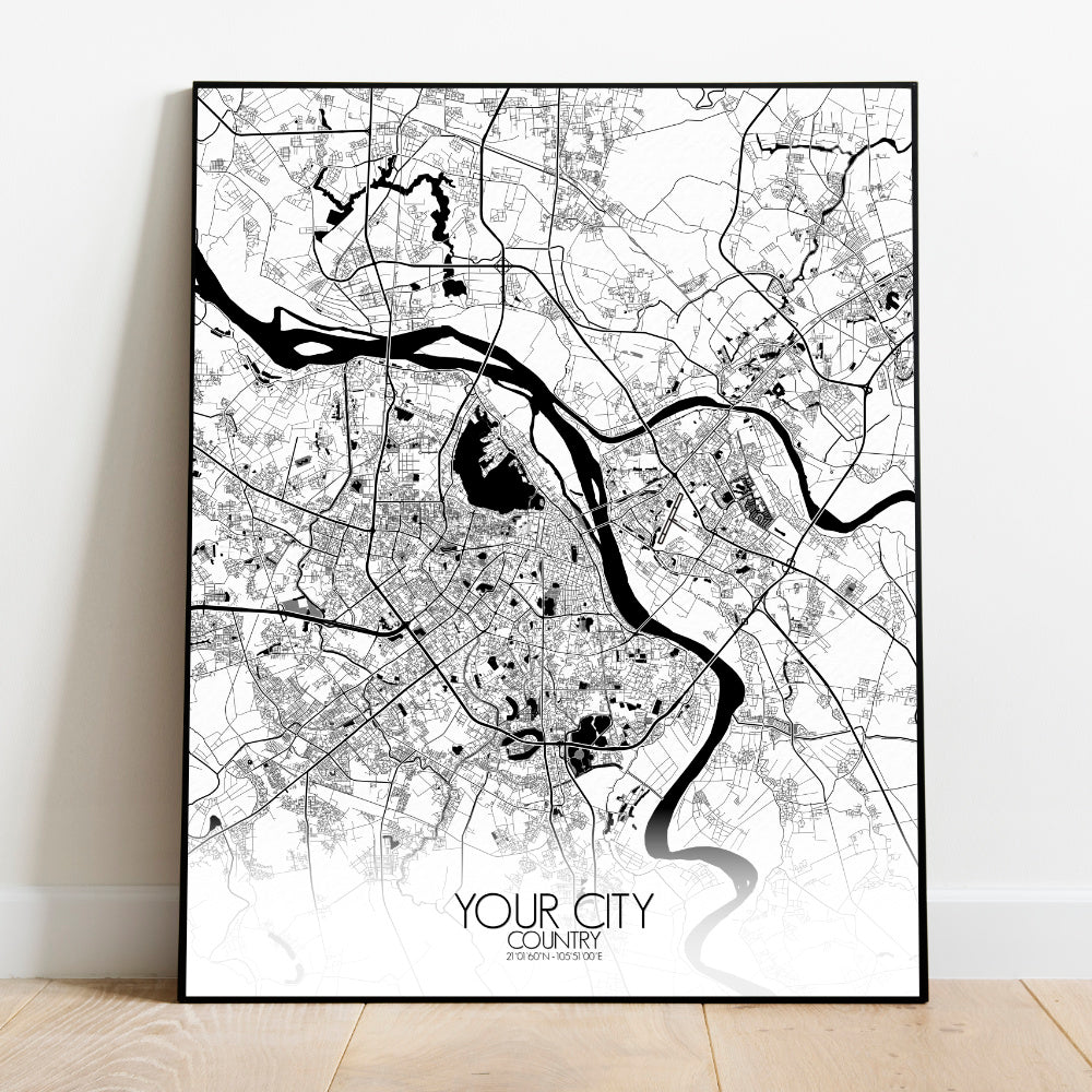 City map custom your map mapospheres B&W Design