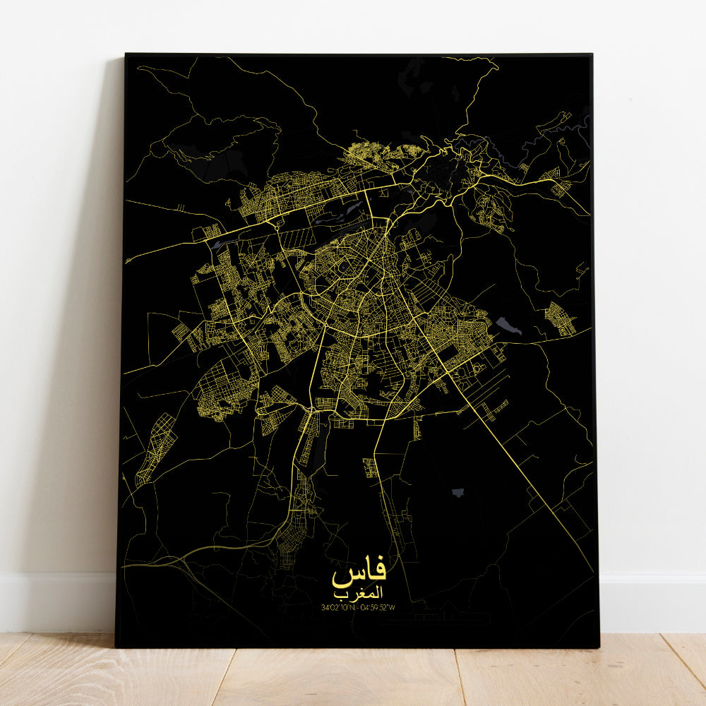 Mapospheres fez Night full page design poster city map